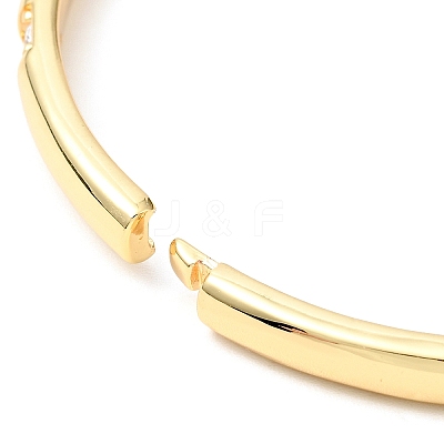 Clear Cubic Zirconia Hinged Bangle BJEW-J165-08G-1