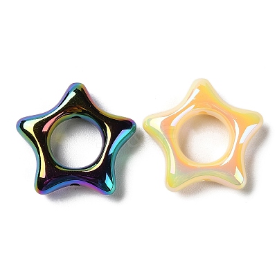 UV Plating Rainbow Iridescent Acrylic Bead Frames PACR-E003-02-1
