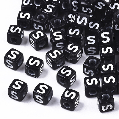 Opaque Acrylic Beads X-SACR-N002-01S-1