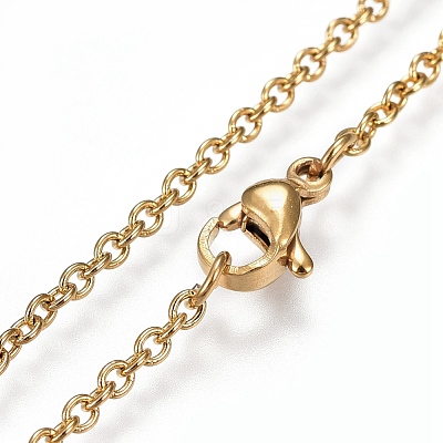 304 Stainless Steel Initial Pendant Necklaces NJEW-I108-12G-1