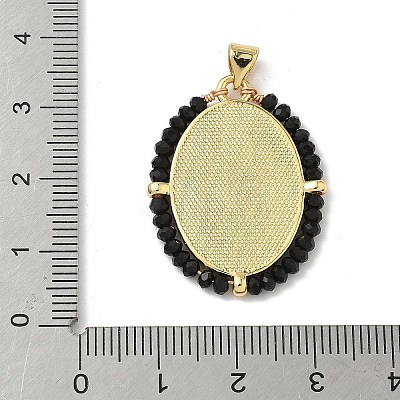 Brass with Glass or ABS Imitation Pearl Pendants KK-Z115-05G-1