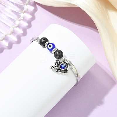 Zinc Alloy Charm Bangles for Women BJEW-JB14384-1