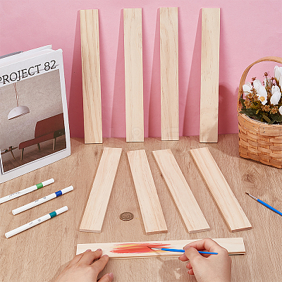 Unfinished Pine Wood Rectangle Shape Slices WOOD-WH0002-63B-1