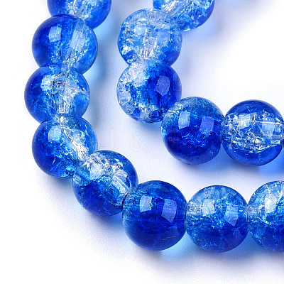 Transparent Crackle Baking Paint Glass Beads Strands X2-DGLA-T003-01A-03-1