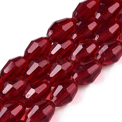 Transparent Glass Beads Strands EGLA-A037-T6x8mm-D10-1