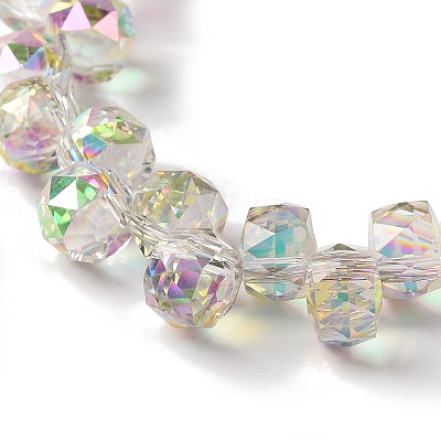 Half Rainbow Plated Electroplate Beads Strands EGLA-H104-09A-HR01-1