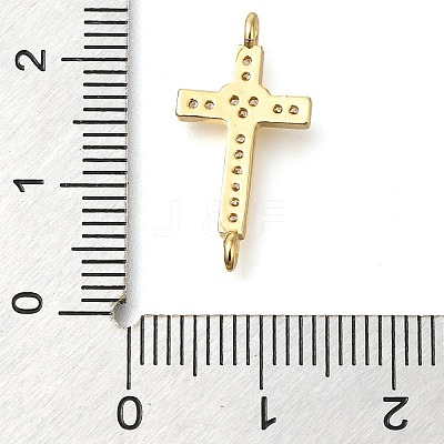 Brass Pave Clear Cubic Zirconia Connector Charms KK-M101-02F-G02-1