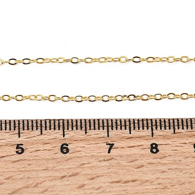Brass Cable Chain Necklaces X-SW028-G-1