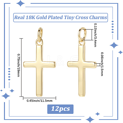 12Pcs Brass Pendants KK-BBC0024-56G-1