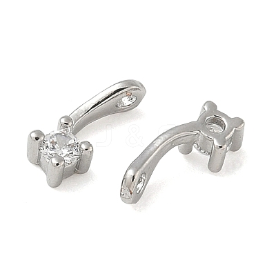 Brass Pave Clear Cubic Zirconia Charms CU-CBA9FFD-11P-07-1