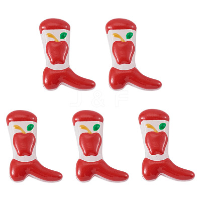 5Pcs Boot Baking Paint Glass Enamel  Beads LAMP-TADJ0001-08B-1
