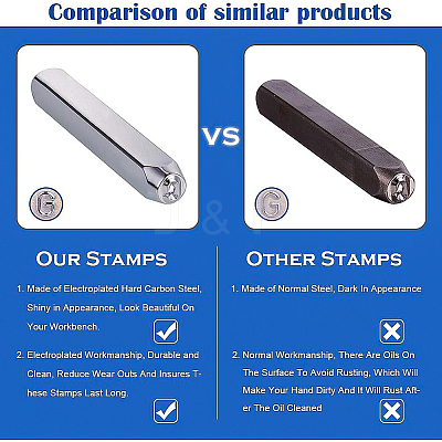 Iron Metal Stamps AJEW-BC0005-19G-1