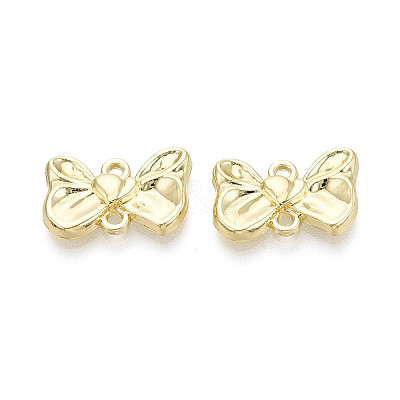 Alloy Bowknot Links Connector Charms PALLOY-T091-35G-1