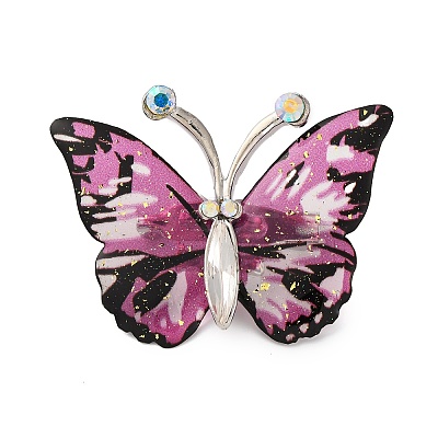Butterfly Transparent Resin Brooch JEWB-M047-01E-1