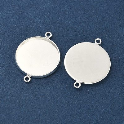 Flat Round Brass Connector Cabochon Settings KK-K414-13C-S-1