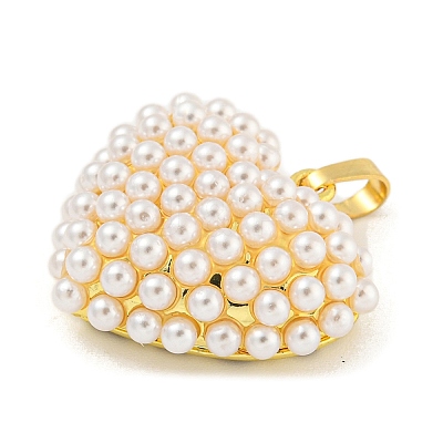Rack Plating Brass & ABS Plastic Imitation Pearl Pendants KK-N255-03E-G-RS-1