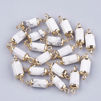 Electroplate Natural Howlite Links connectors G-S344-01L-1
