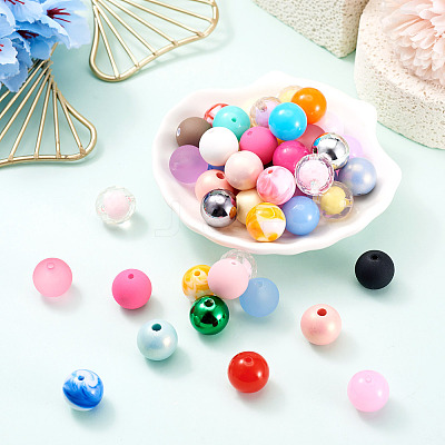 80Pcs 8 Styles Mixed Styles Acrylic Beads OACR-TA0005-11-1