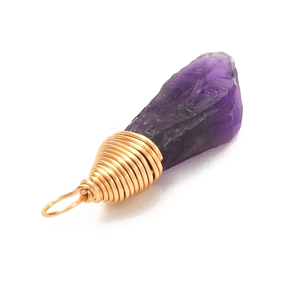 Natural Amethyst Pendants PALLOY-JF01049-1