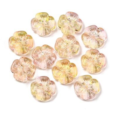 225Pcs Two Tone Transparent Acrylic Beads MACR-K359-26B-1