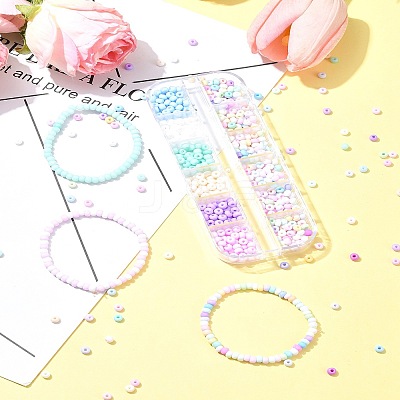 480Pcs 12 Colors 6/0 Glass Seed Beads SEED-FS0001-27-1