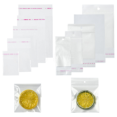 250Pcs 5 Styles Rectangle OPP Cellophane Top Self Seal Bags OPC-YW0001-02-1