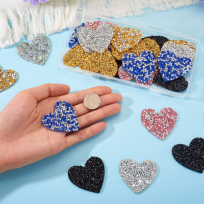 Polyester Hotfix Rhinestone Iron on Patches Applique Patch FIND-TA0002-53C-1