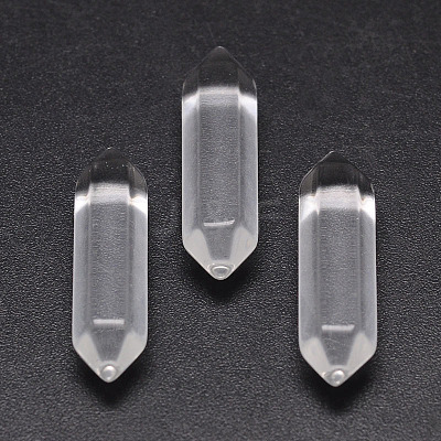 Faceted Bullet Glass Double Terminated Pointed Beads for Wire Wrapped Pendants Making GLAA-K002-30mm-09-1