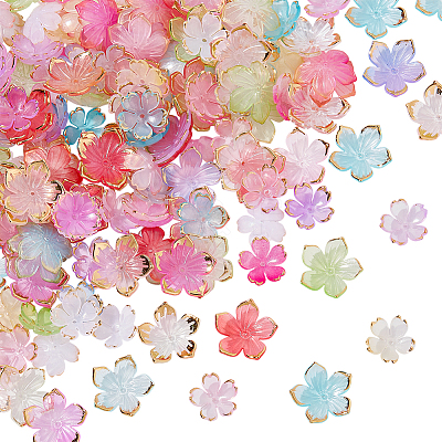200Pcs 2 Styles Acrylic Bead Caps OACR-AR0001-38-1