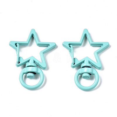Spray Painted Eco-Friendly Alloy Swivel Snap Hooks Clasps X-PALLOY-T080-14-NR-1