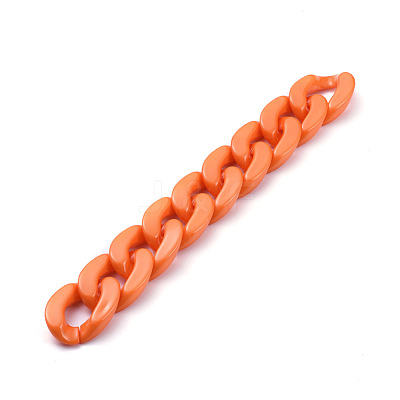 Handmade Opaque Acrylic Curb Chains AJEW-JB00564-09-1