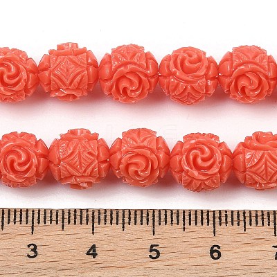 Dyed Synthetic Coral Carved Beads Strands GG-CBA1CDD-04B-1