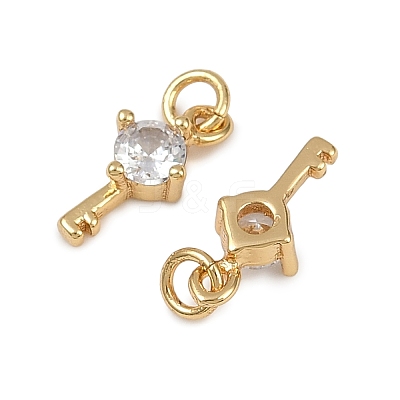 Brass Micro Pave Cubic Zirconia Pendants KK-I358-066G-01-1