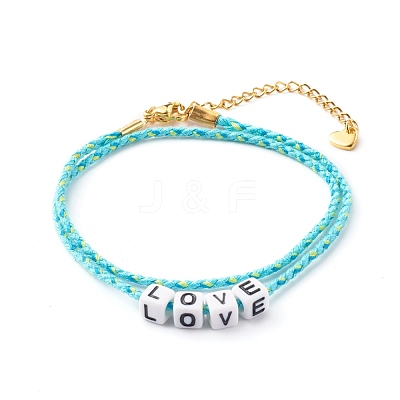 Two Loops Cotton Cord Warp Bracelets BJEW-JB06465-01-1