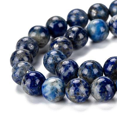 Natural Lapis Lazuli Round Bead Strands G-E262-01-8mm-1