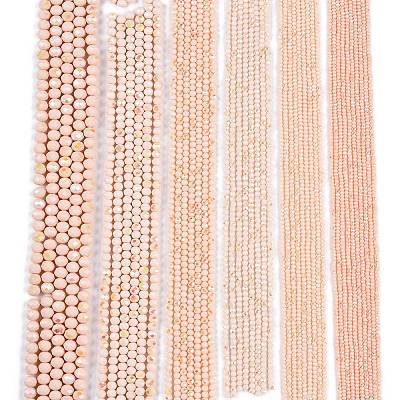 Electroplate Opaque Solid Color Glass Beads Strands EGLA-A044-P8mm-L05-1