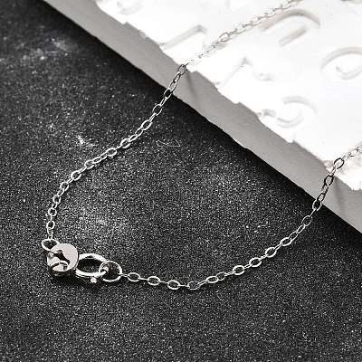 Anti-Tarnish Rhodium Plated 925 Sterling Silver Necklaces STER-M034-32B-1