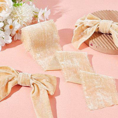 5 Yards Polyester Frayed Ribbon OCOR-WH0082-226B-04-1