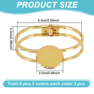 6Pcs 2 Colors Brass Bangle Makings FIND-GO0002-78-1