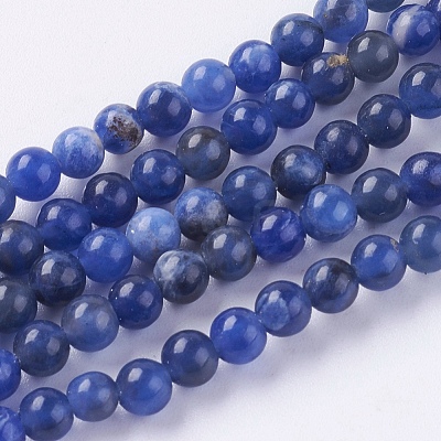 Natural Sodalite Beads Strands G-G515-4mm-07-1