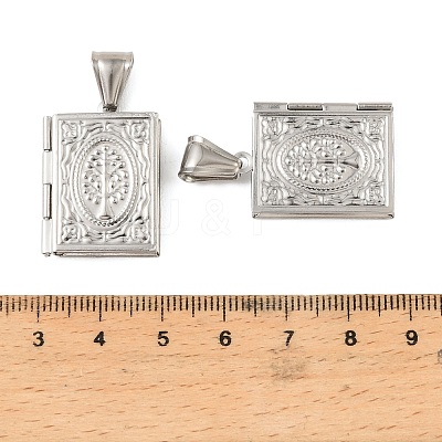 316 Stainless Steel Locket Pendants STAS-K321-03P-1