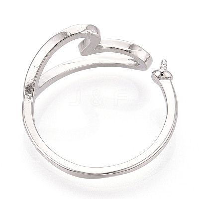 Heart Brass Cup Peg Ring Settings KK-N274-22P-1