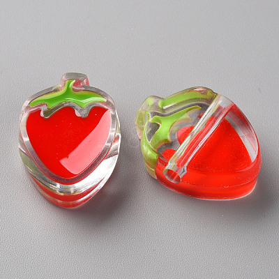 Transparent Enamel Acrylic Beads TACR-S155-003F-1