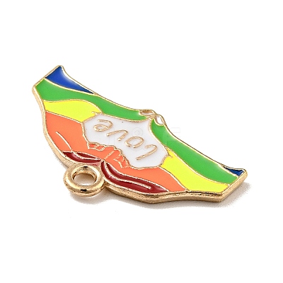 Rainbow Color Alloy Enamel Charms ENAM-G208-02KCG-1