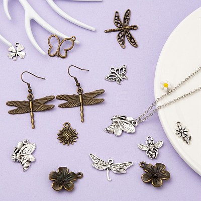 96Pcs 24 Style Tibetan Style Alloy Pendants TIBE-LS0001-03-1