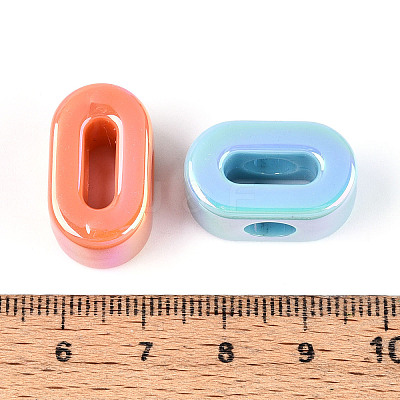 UV Plating Opaque Acrylic European Beads PACR-T017-10I-1