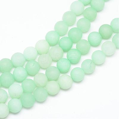 Natural White Jade Bead Strands G-R297-10mm-36-1