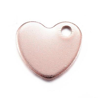 Ion Plating(IP) 304 Stainless Steel Stamping Blank Tag Charms STAS-D167-27RG-1