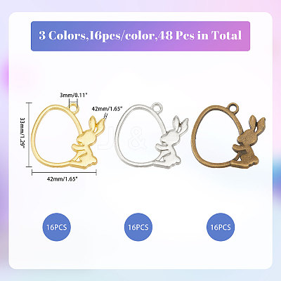 48PCS 3Style Easter Theme Alloy Pendants FIND-CA0008-68-1
