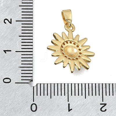 Brass Micro Pave Clear Cubic Zirconia Pendants KK-C263-22E-G-1